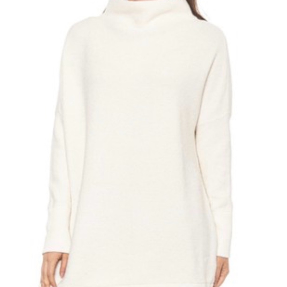 Free People Ottoman Slouchy Tunic Sweater White Cream Ecru - size small